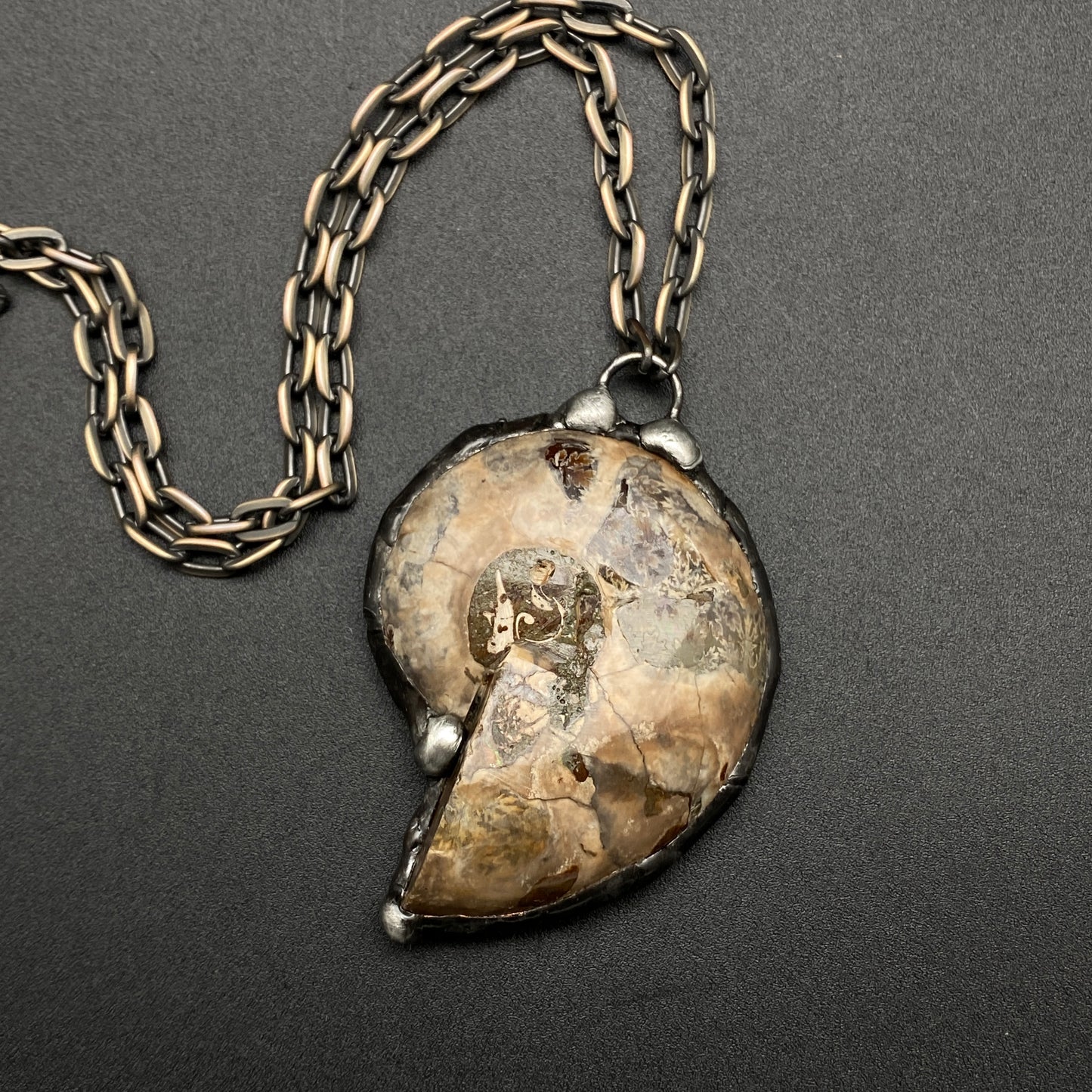 Fibonacci ~ Fossil Ammonite Necklace