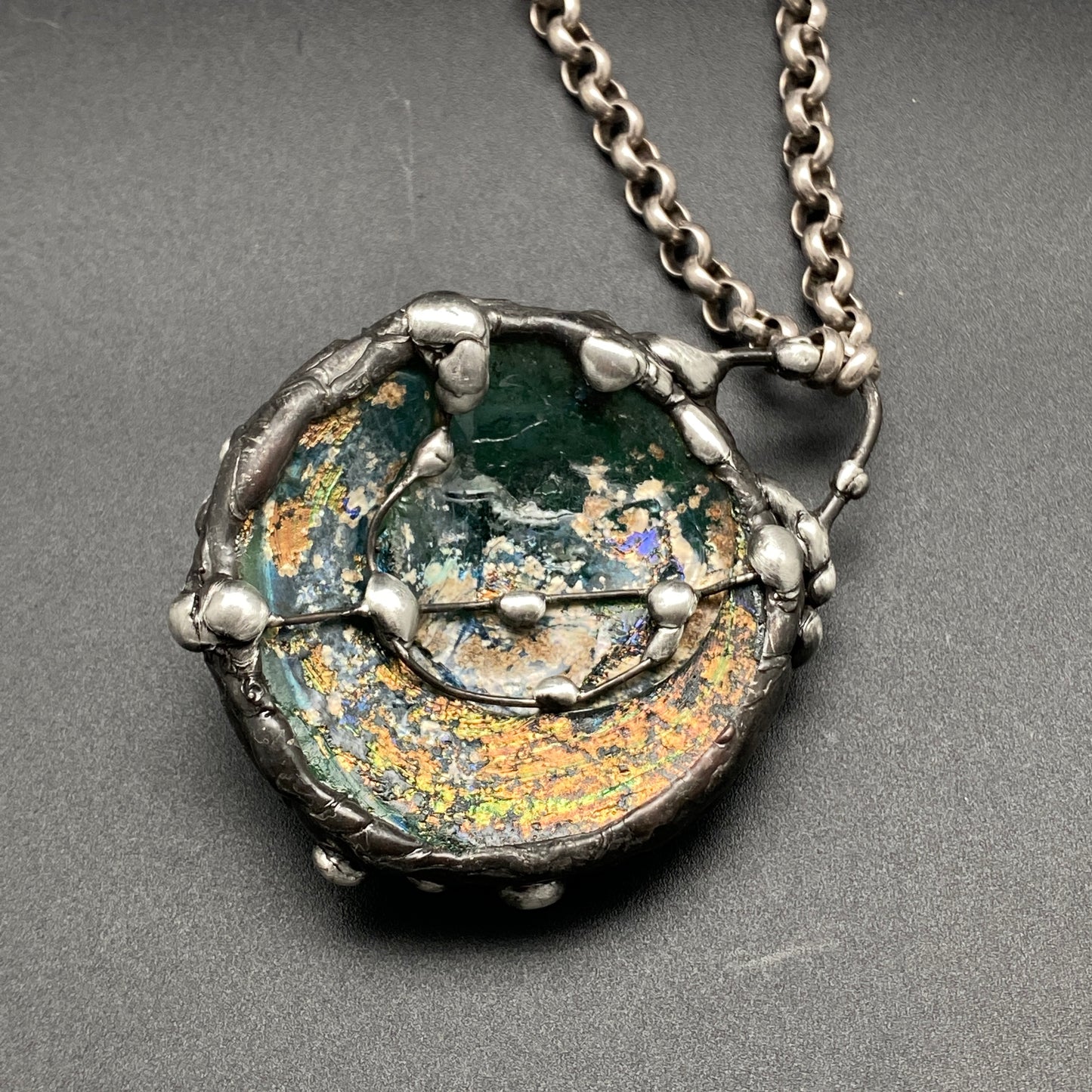 Trade ~ Ancient Roman Glass Disc Necklace