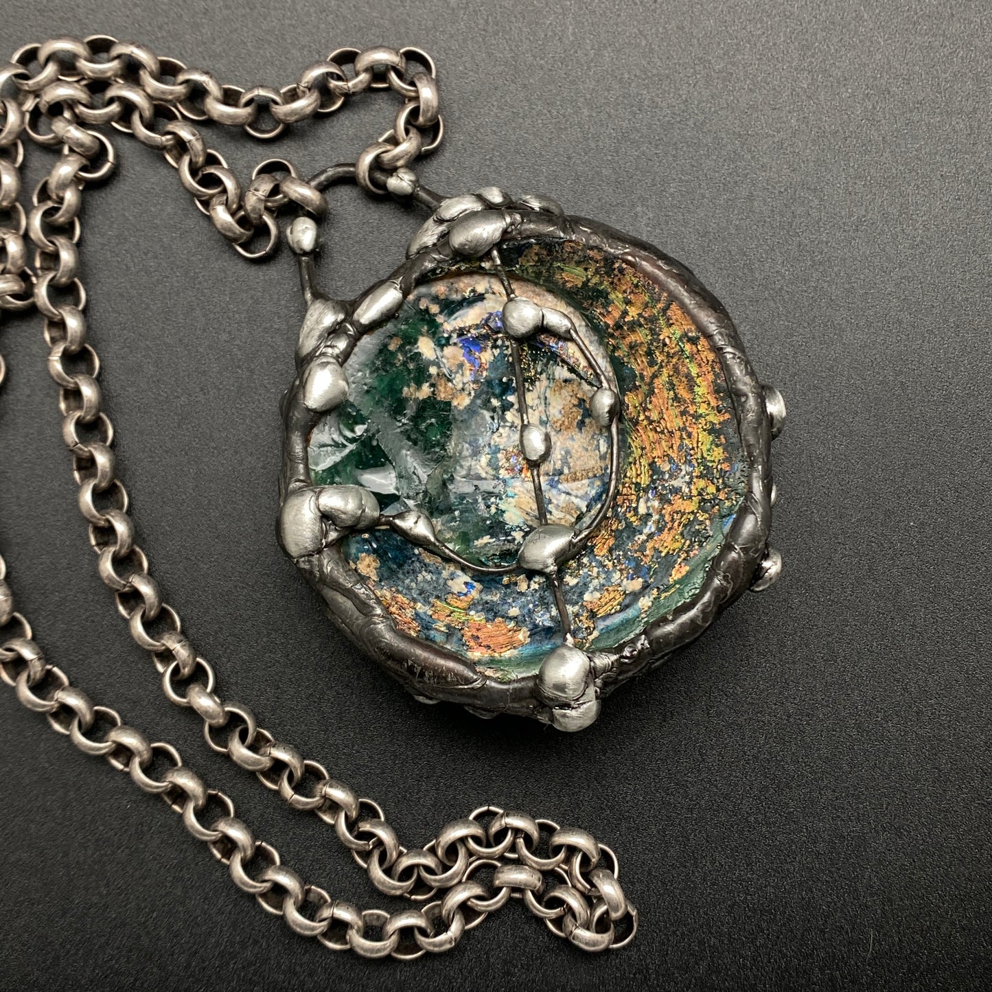 Trade ~ Ancient Roman Glass Disc Necklace