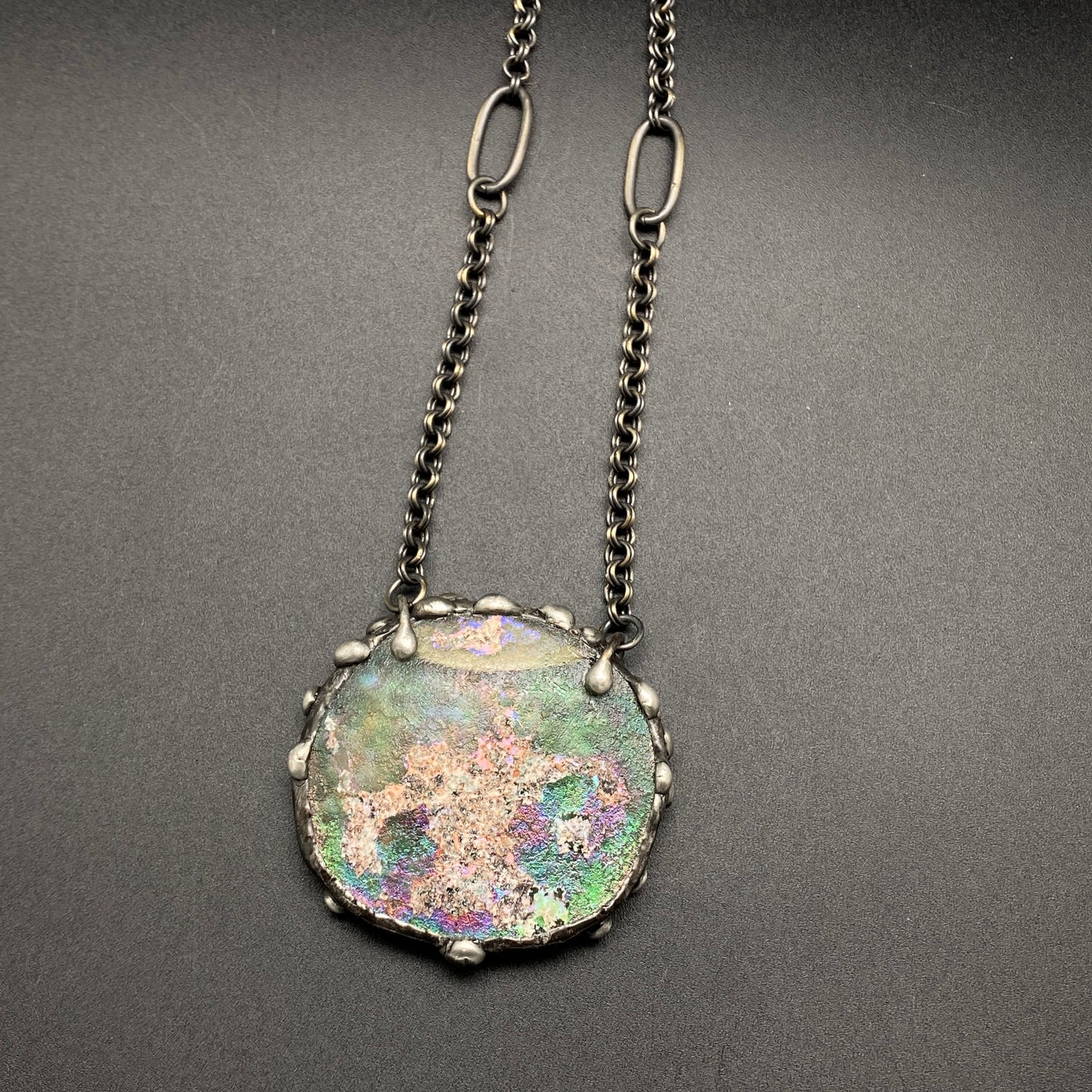 Trade ~ Ancient Roman Glass Disc Necklace