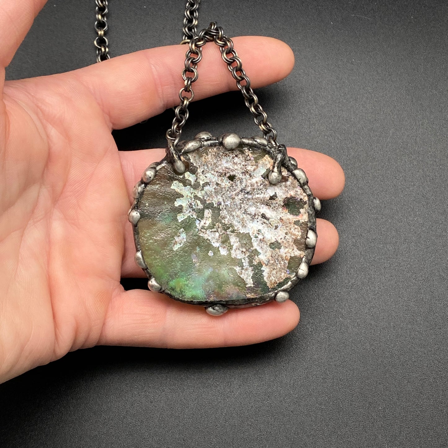 Trade ~ Ancient Roman Glass Disc Necklace