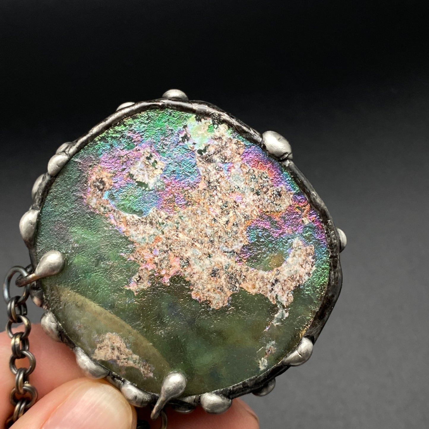 Trade ~ Ancient Roman Glass Disc Necklace