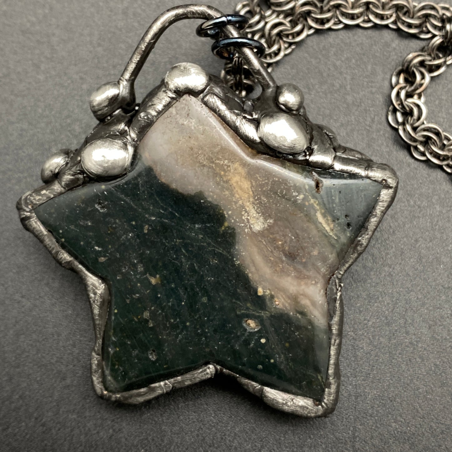 Star Stuff ~ Moss Agate Necklace Star