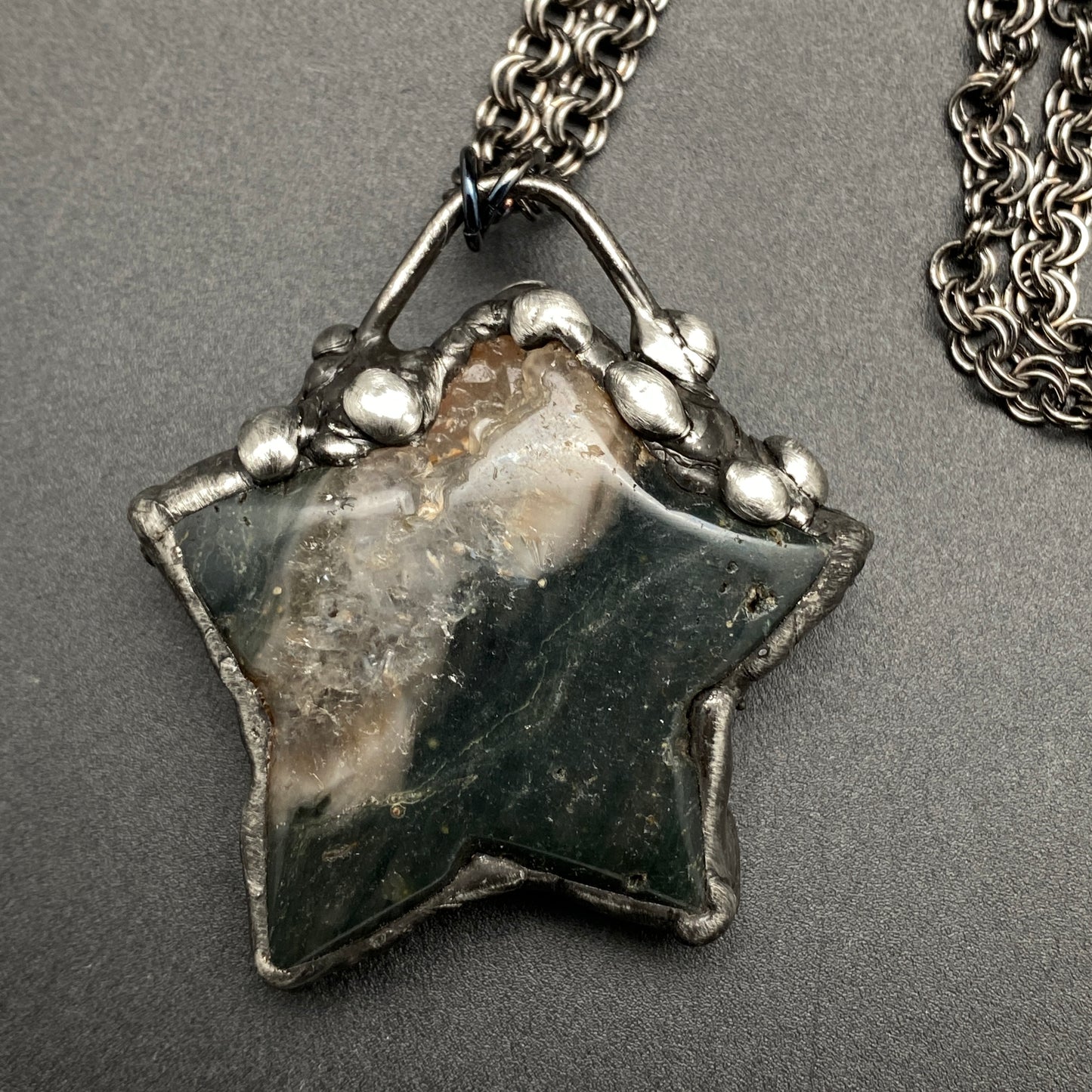 Star Stuff ~ Moss Agate Necklace Star