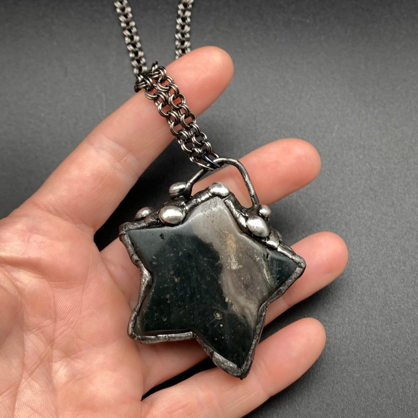 Star Stuff ~ Moss Agate Necklace Star