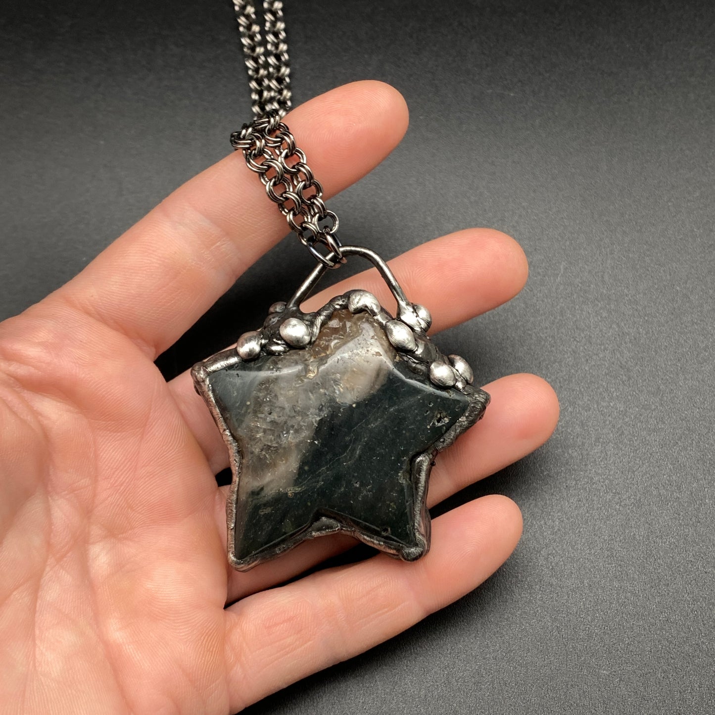 Star Stuff ~ Moss Agate Necklace Star