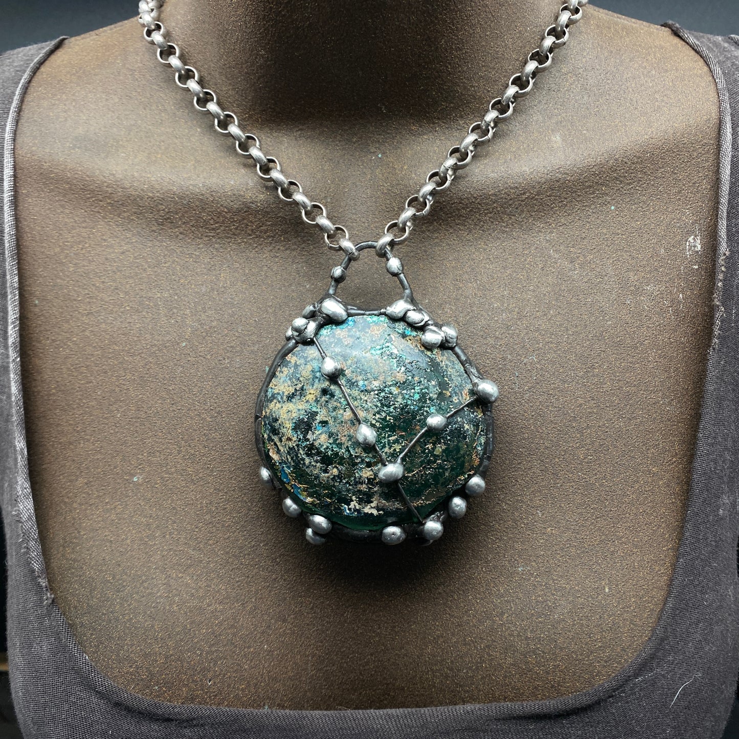 Trade ~ Ancient Roman Glass Disc Necklace
