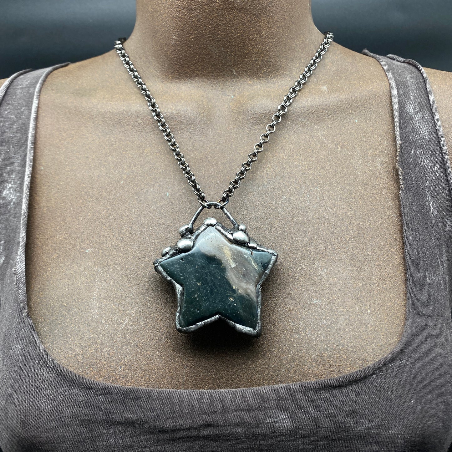 Star Stuff ~ Moss Agate Necklace Star