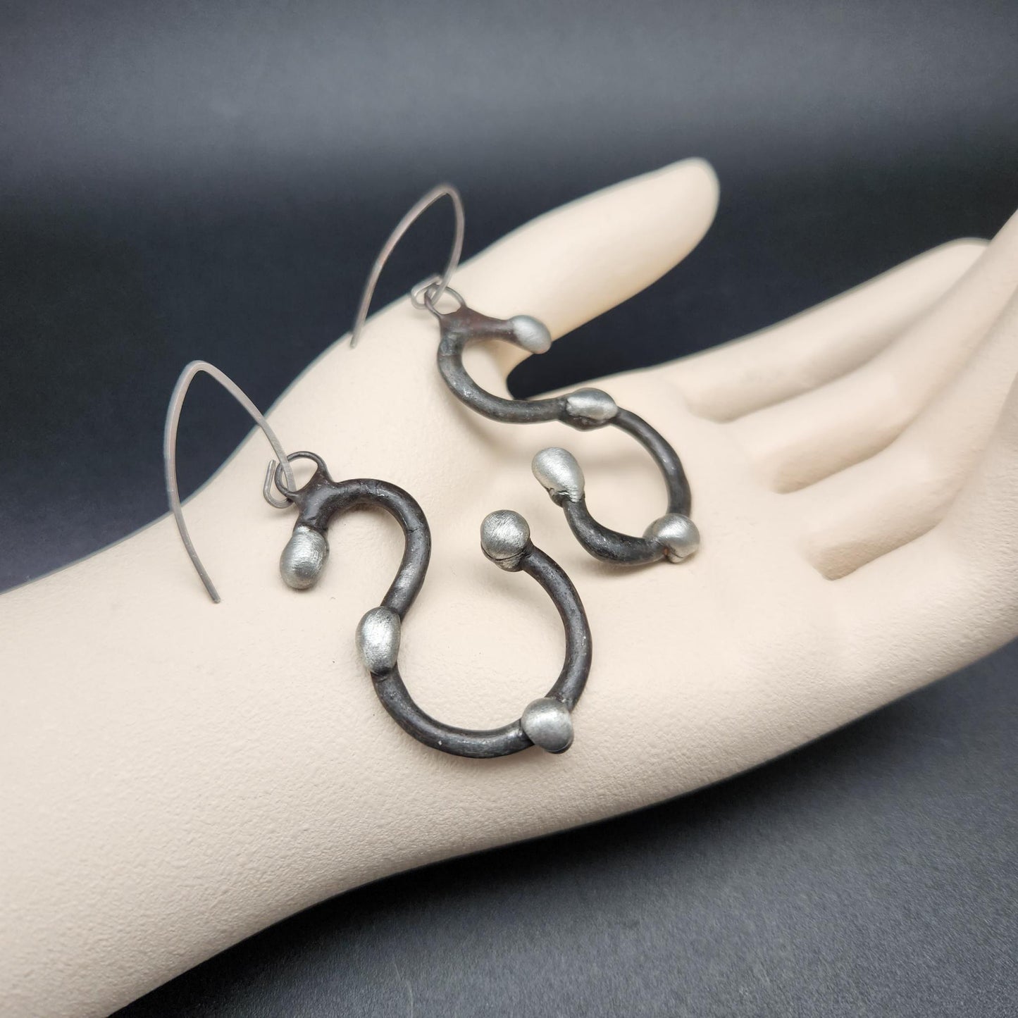 Hooked ~ Soldered Textured Earrings