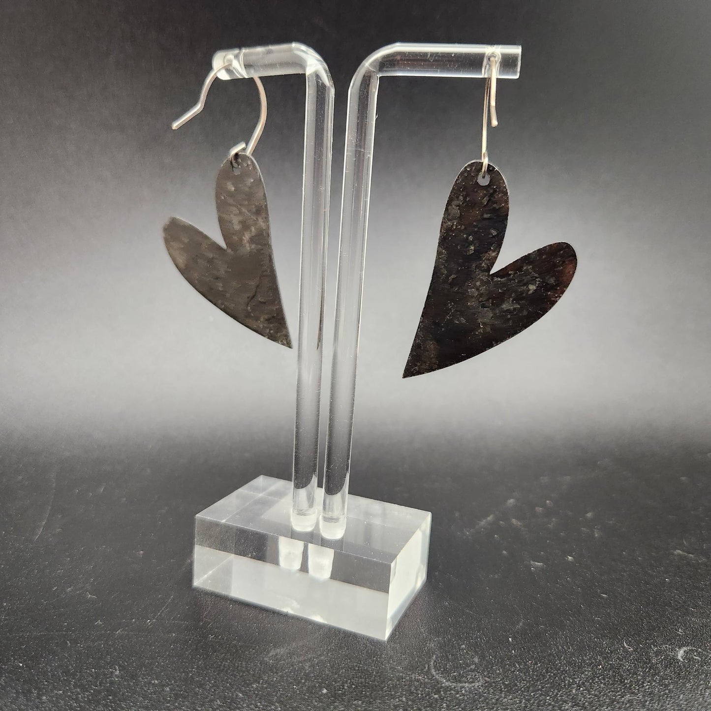 Corizon  ~ Soldered Textured Heart Earrings