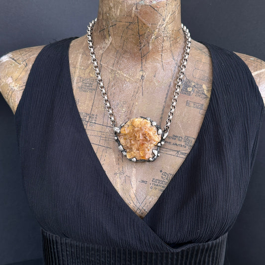 Tigris ~ Honey Orange Fluorite Necklace