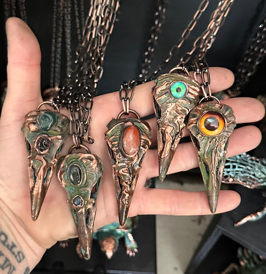 Lil' Raven Dreams ~ Copper Electroformed Necklace
