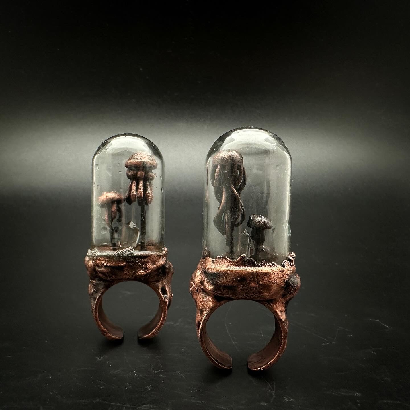 Aquatic Creeper Ring ~ Bell Jar Specimens~ Copper Electroformed
