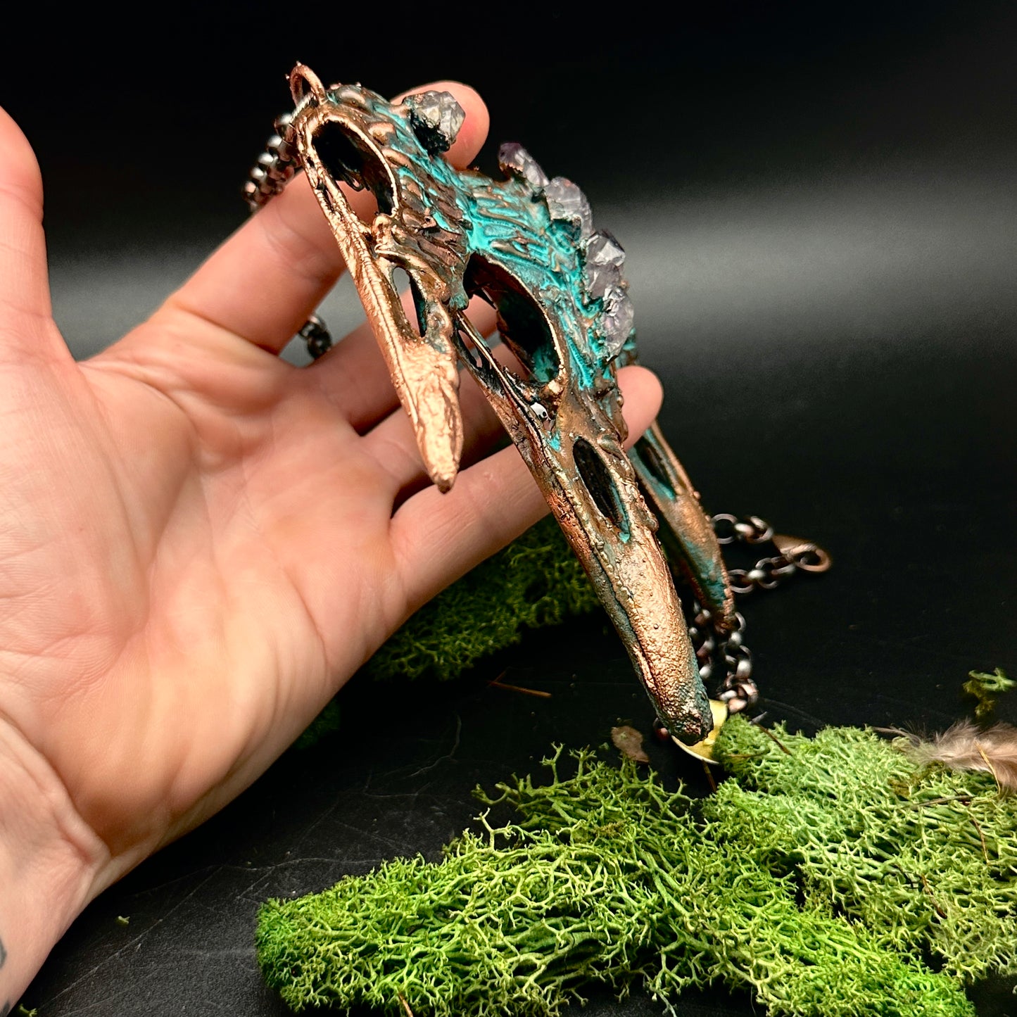Ritual ~ Raven Copper Electroformed Necklace