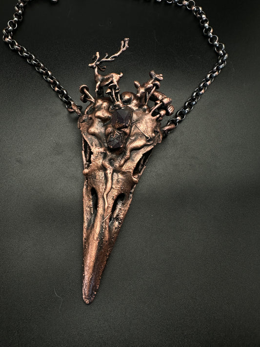 Forest Floor ~ Raven Copper Electroformed Necklace