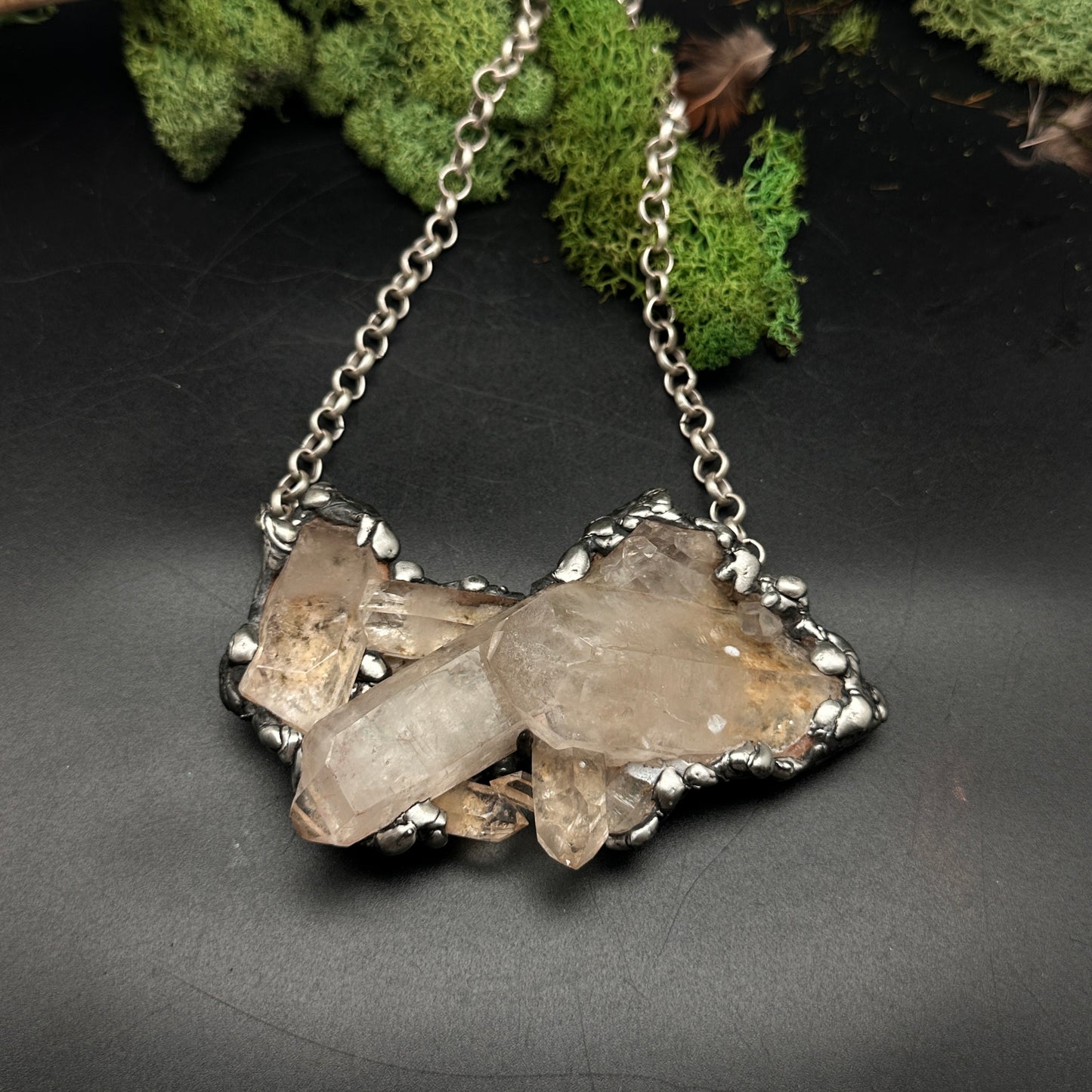 Glacier ~ Huge Quartz Cluster Necklace