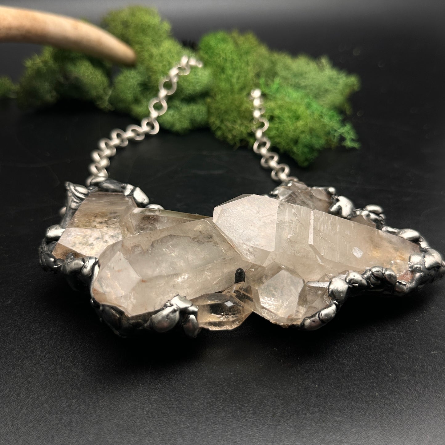 Glacier ~ Huge Quartz Cluster Necklace