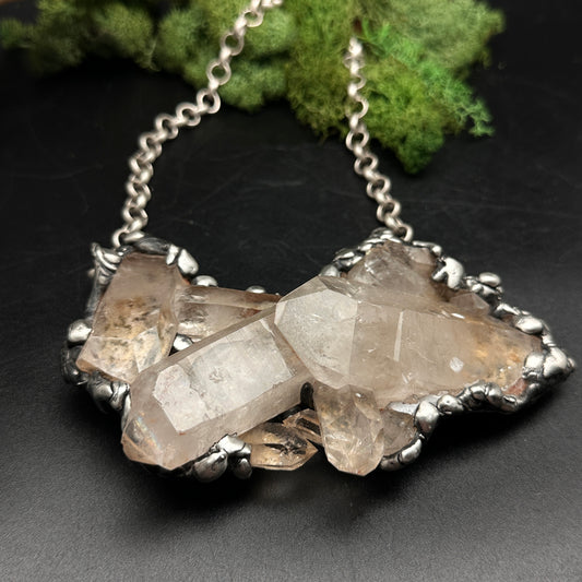Glacier ~ Huge Quartz Cluster Necklace