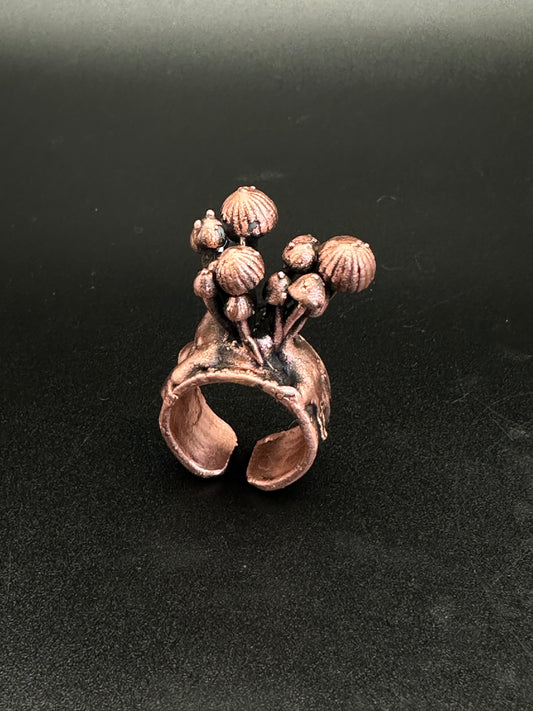 Mushroom Cluster Ring ~ Copper Electroformed