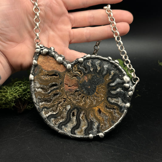 Fibonacci ~ Massive Fossil Ammonite Necklace