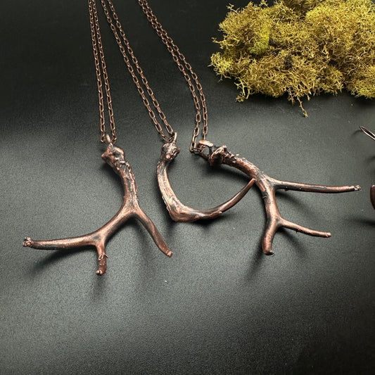 Shed ~ Antler Pendant ~ Copper Electroformed Necklace