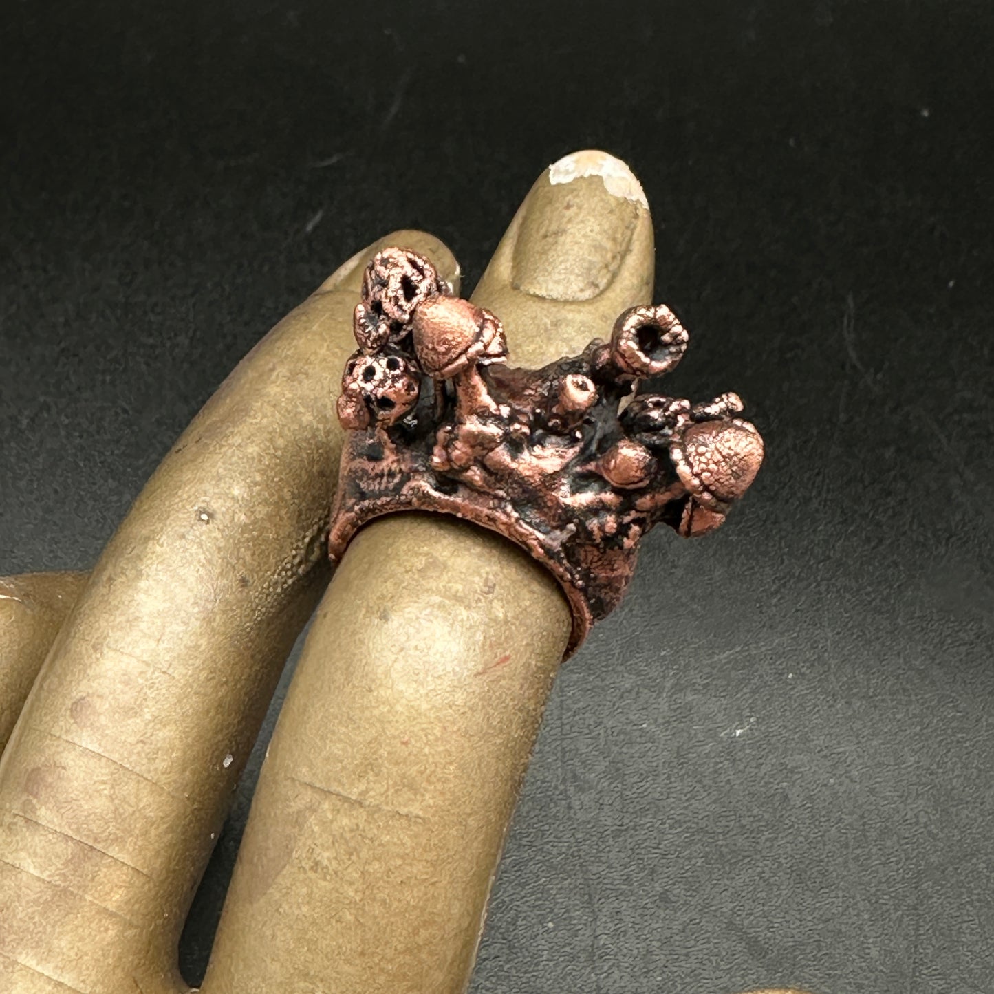 Alien Mushroom Cluster Ring ~ Copper Electroformed