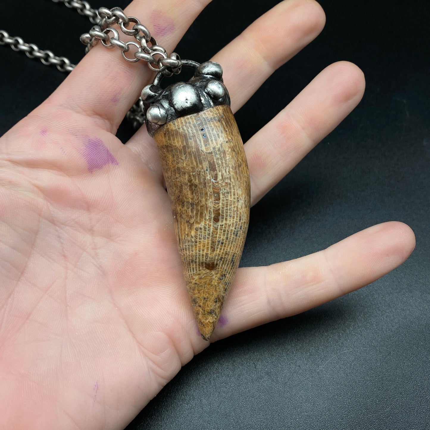 Horus ~ Fossil Horn Coral Necklace