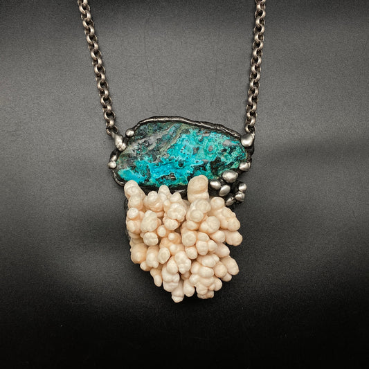 Deep Sea ~ Congo Stone & Calcium Stalactite Necklace