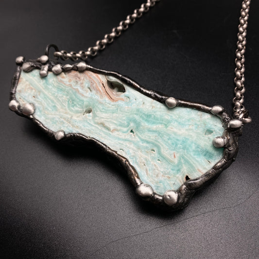 Sail Away XL ~ Blue Aragonite Necklace