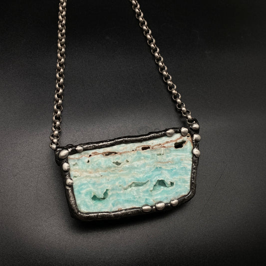 Sail Away ~ Blue Aragonite Necklace