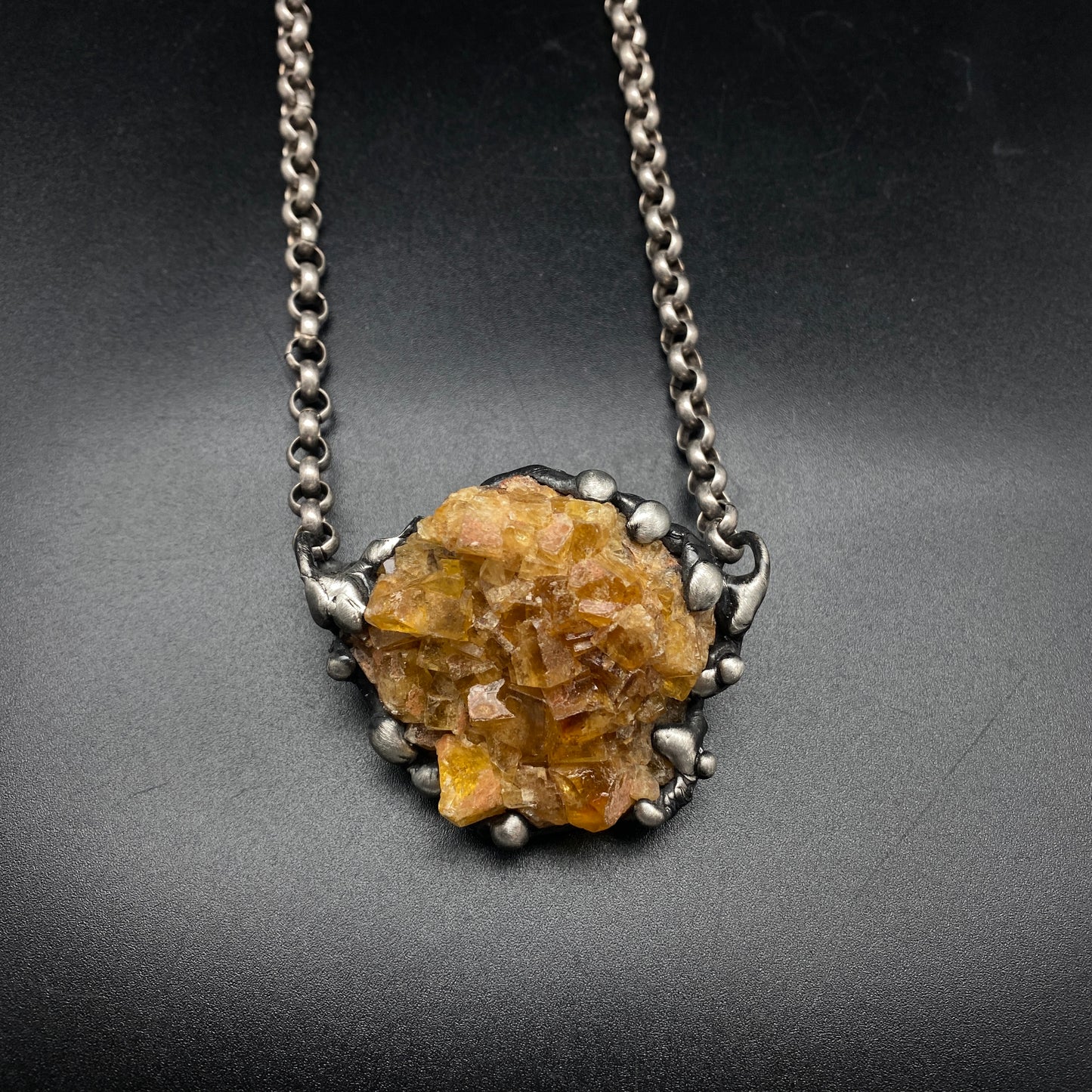 Tigris ~ Honey Orange Fluorite Necklace