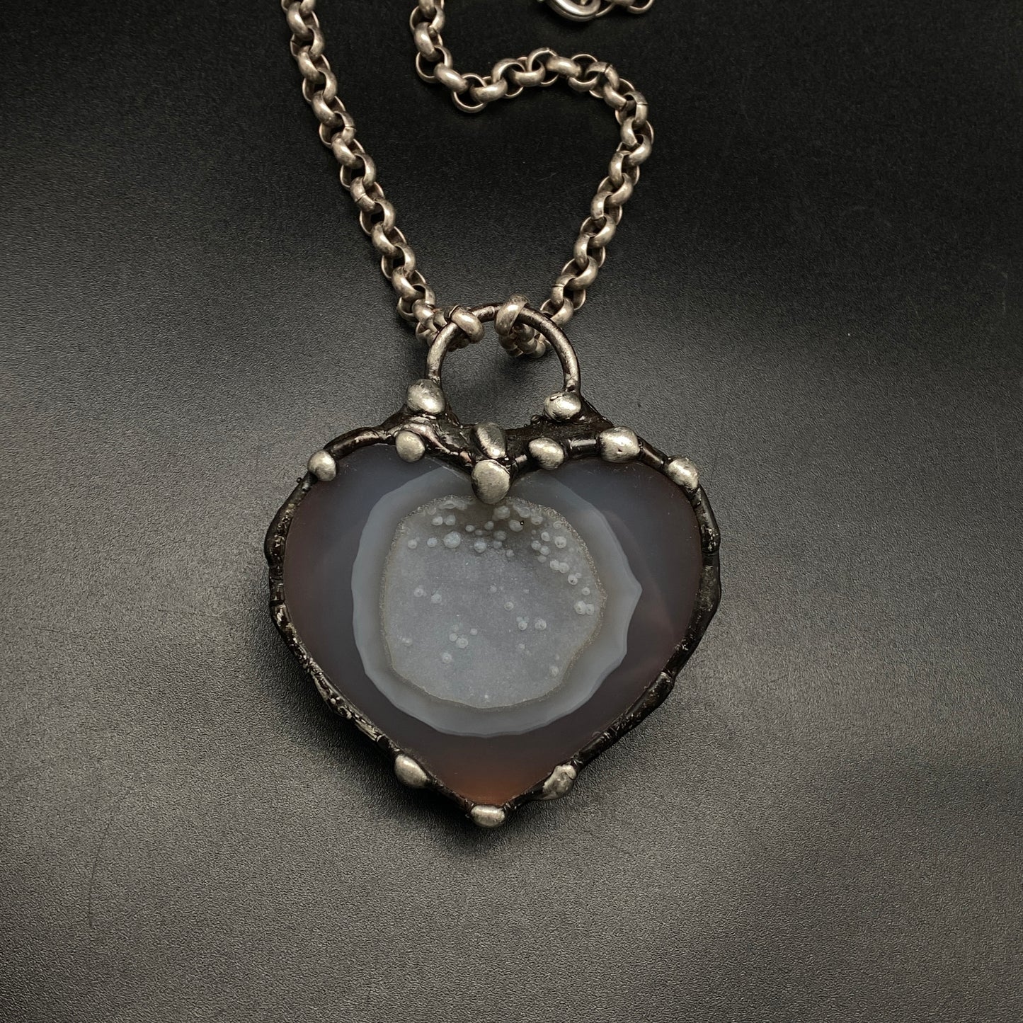 Trust ~ Speckled Agate Heart Necklace