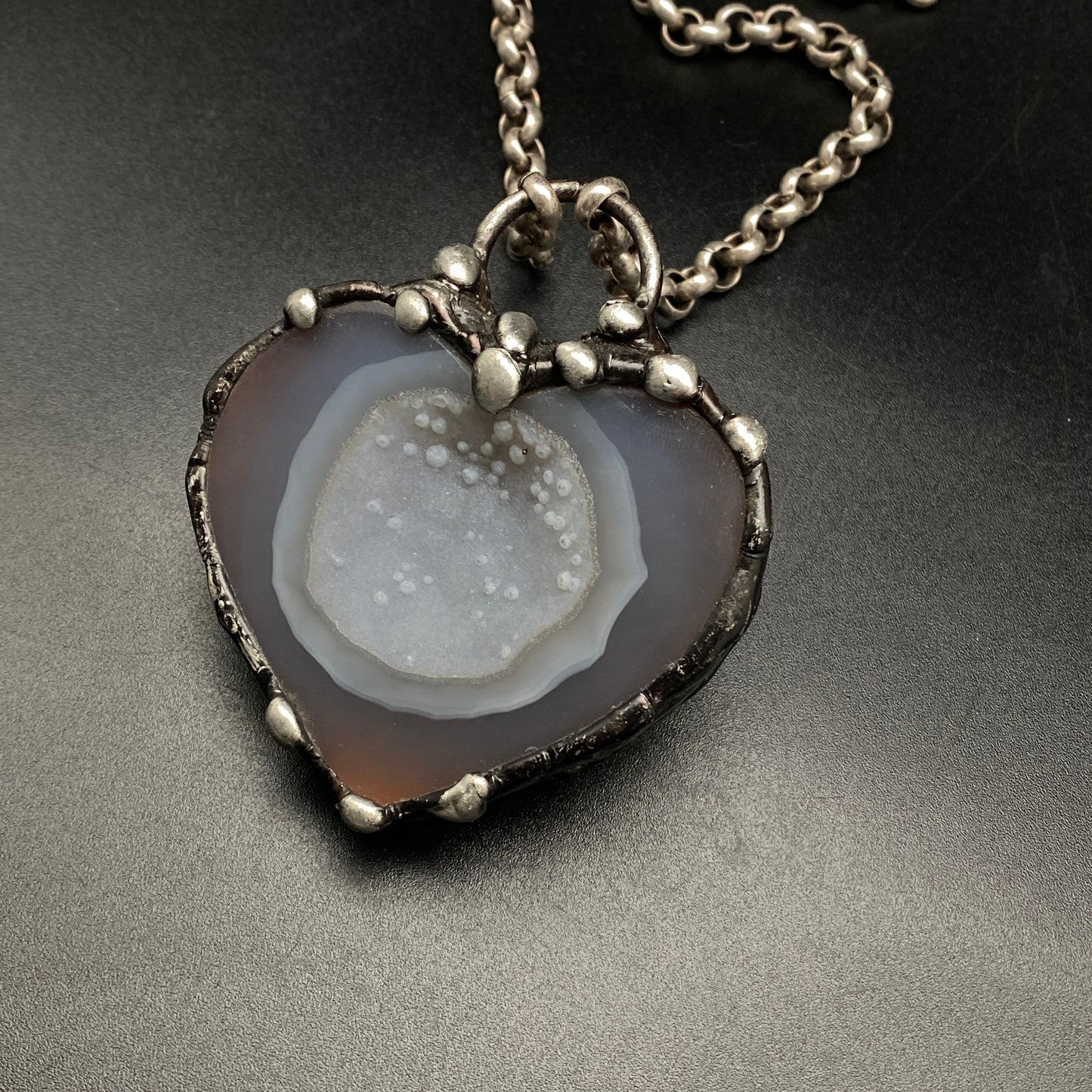 Trust ~ Speckled Agate Heart Necklace