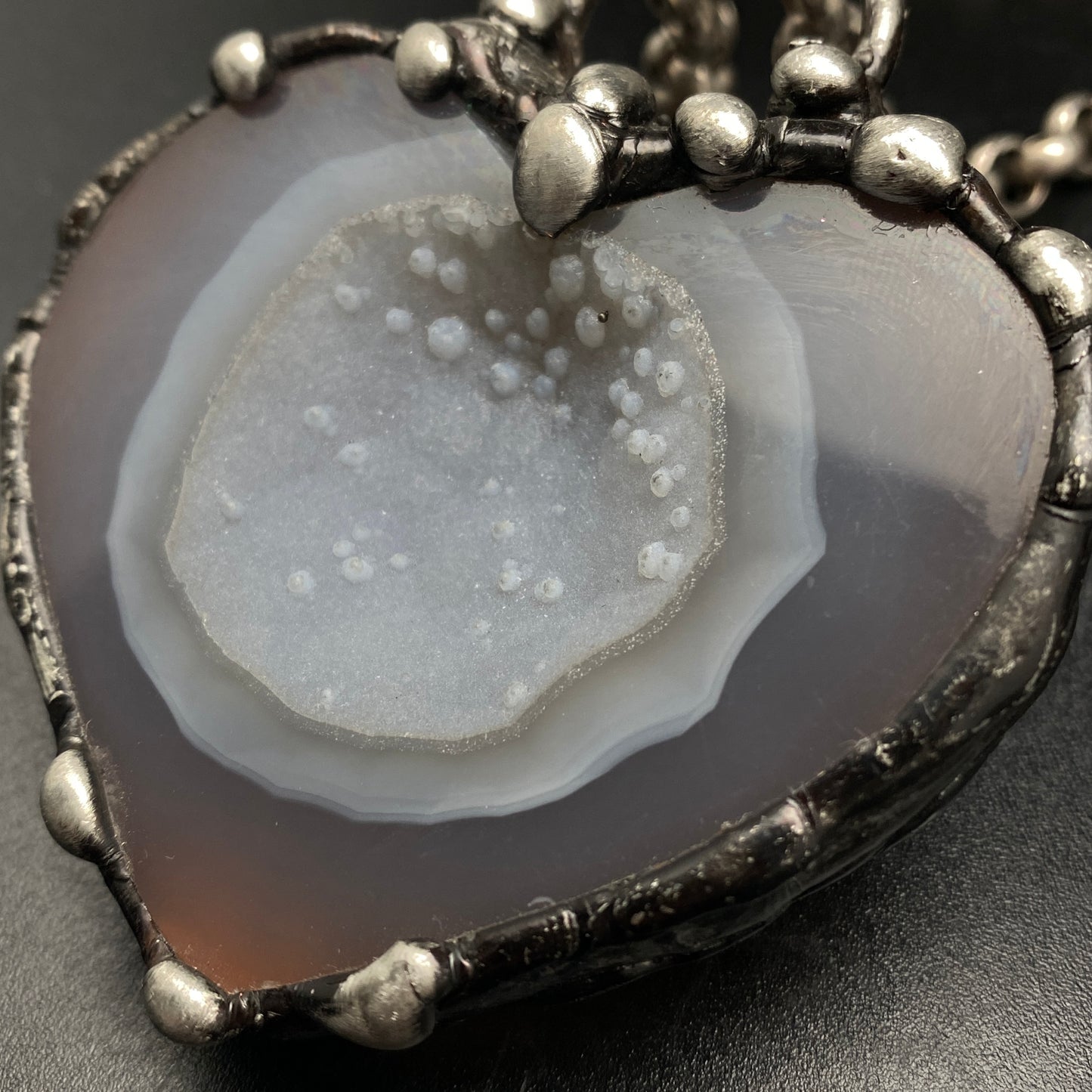 Trust ~ Speckled Agate Heart Necklace