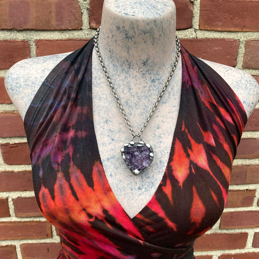 Royals ~ Amethyst Heart Cluster Crystal Necklace