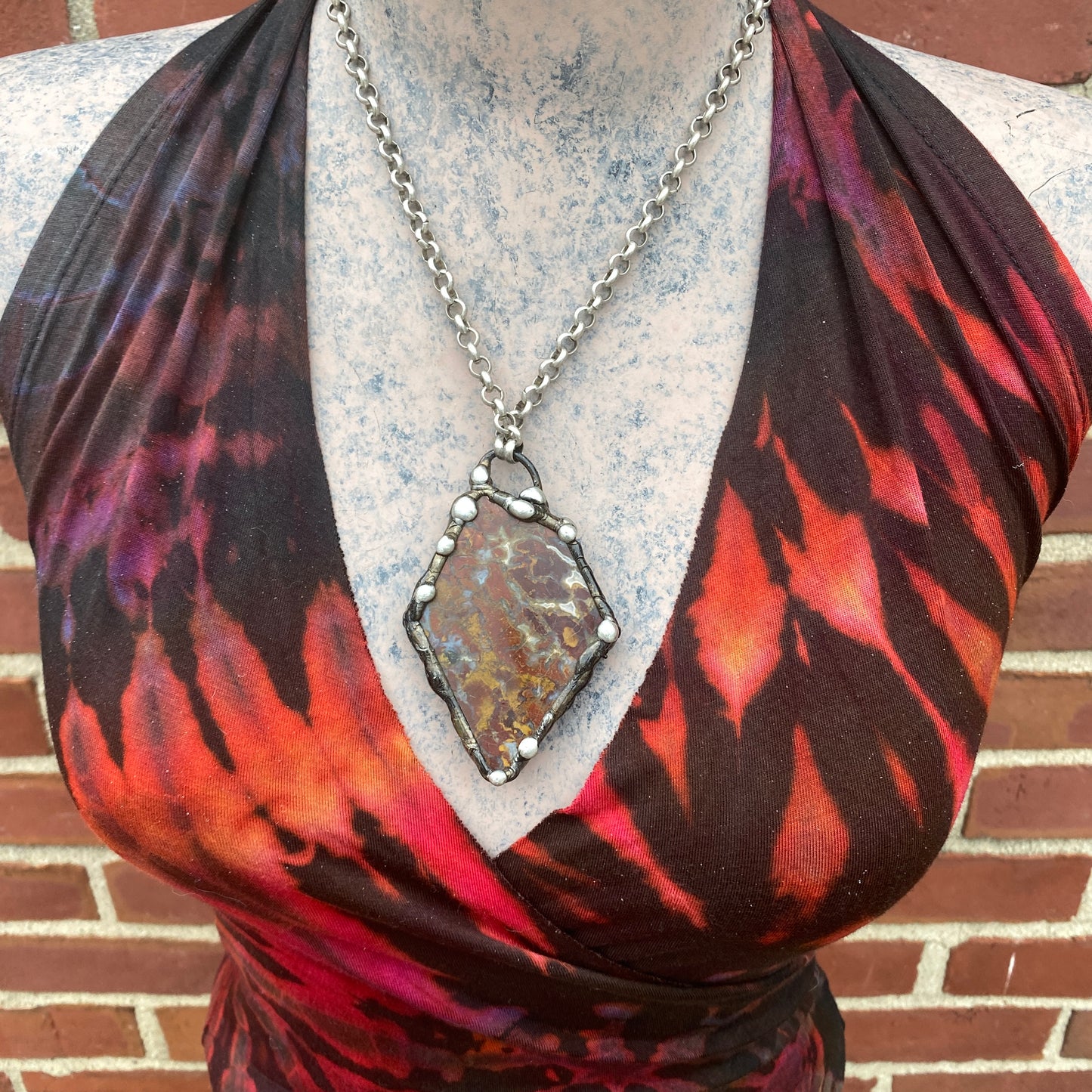 Plume ~ Red Plume Agate Necklace