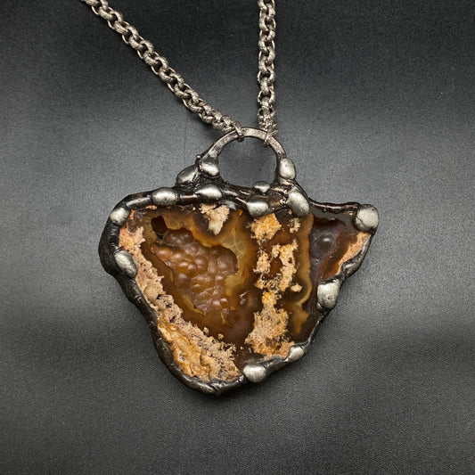 Extinction ~ Fossil ~ Agatized Coral Matrix Necklace ~ Florida