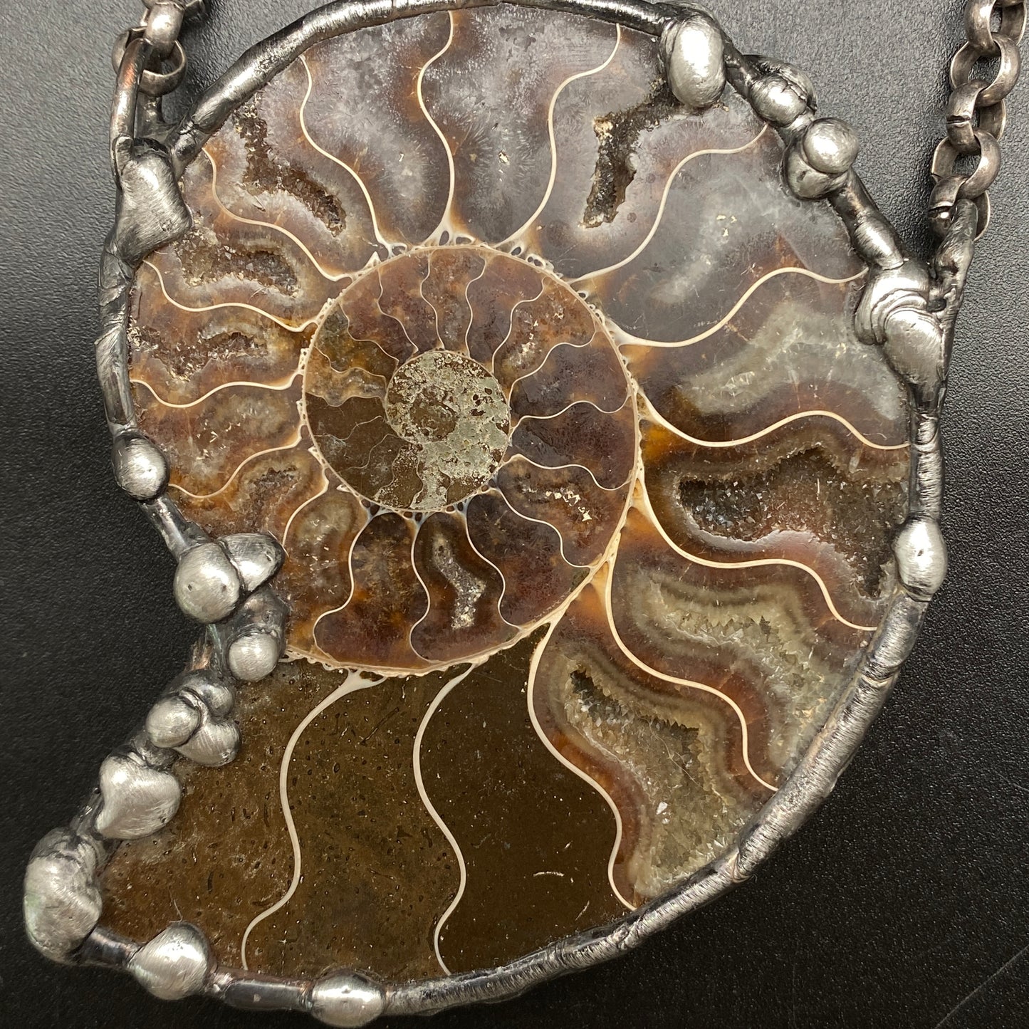 Fibonacci ~ Fossil Ammonite Necklace