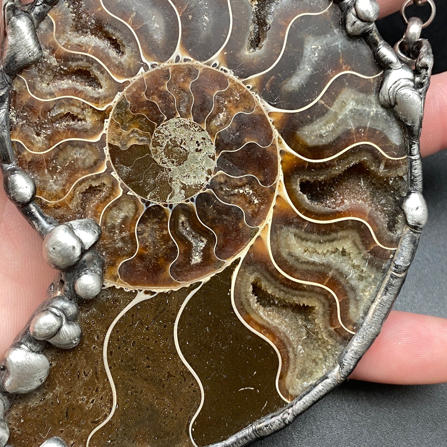 Fibonacci ~ Fossil Ammonite Necklace