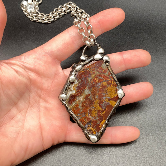 Plume ~ Red Plume Agate Necklace