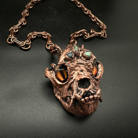 Son of Inugami ~ Medium Dog Demon Copper Electroformed Necklace