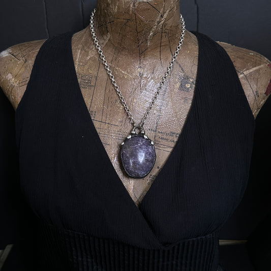 Night Bloom ~ Lepidolite Amulet
