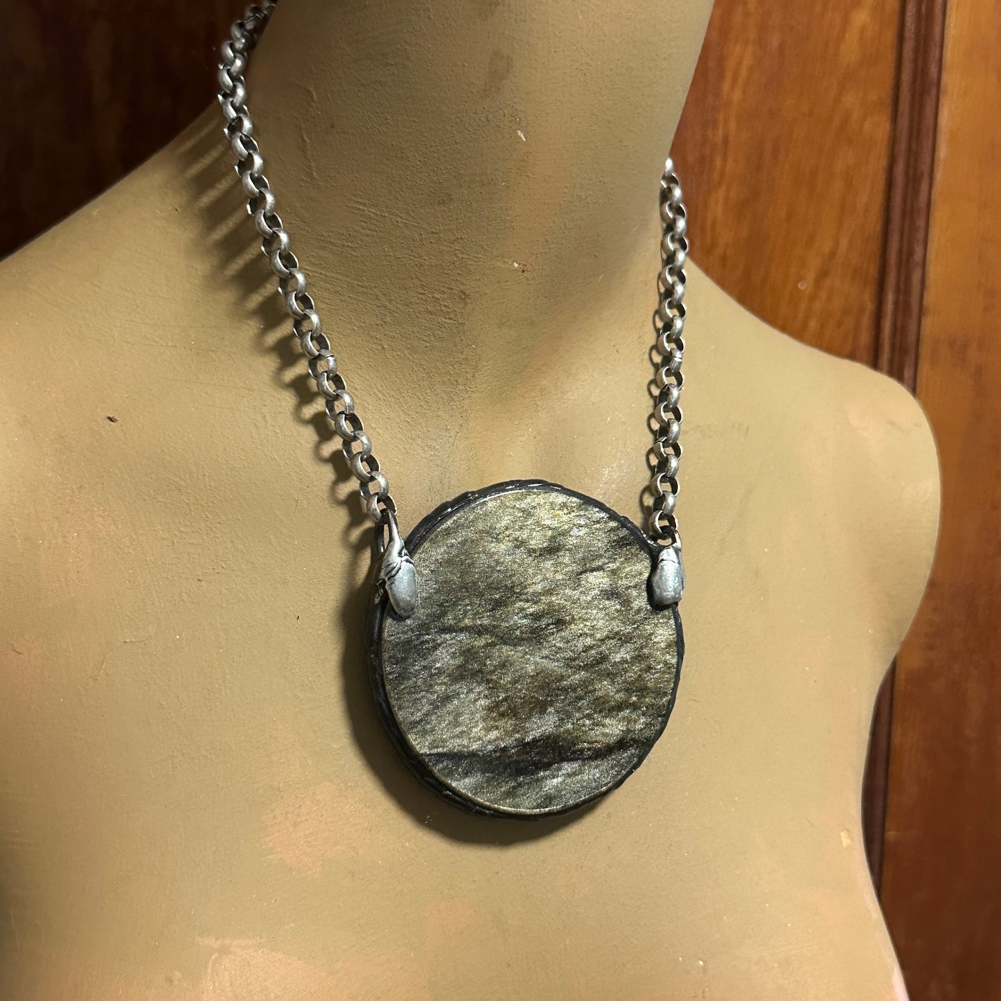Full Moon ~ Golden Obsidian Nugget Necklace