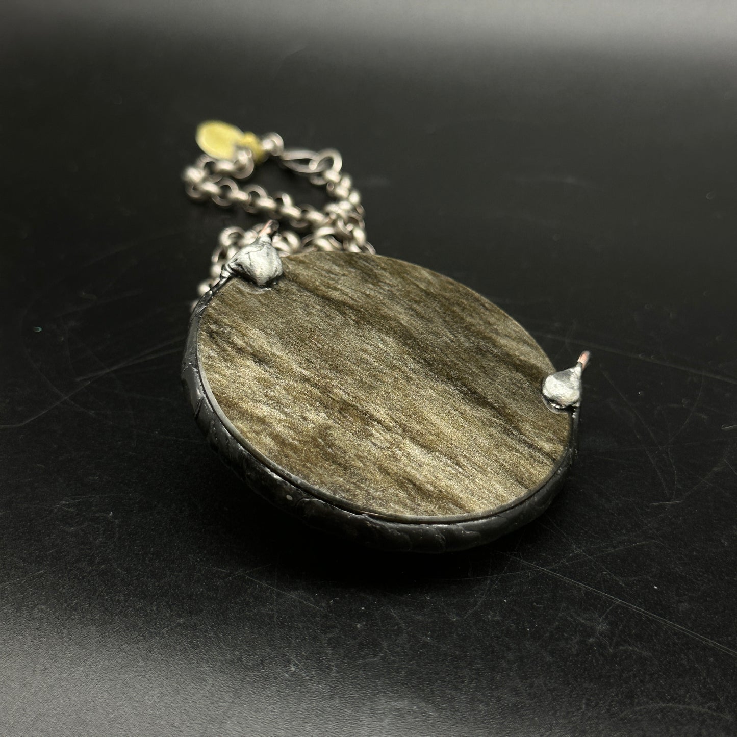 Full Moon ~ Golden Obsidian Nugget Necklace