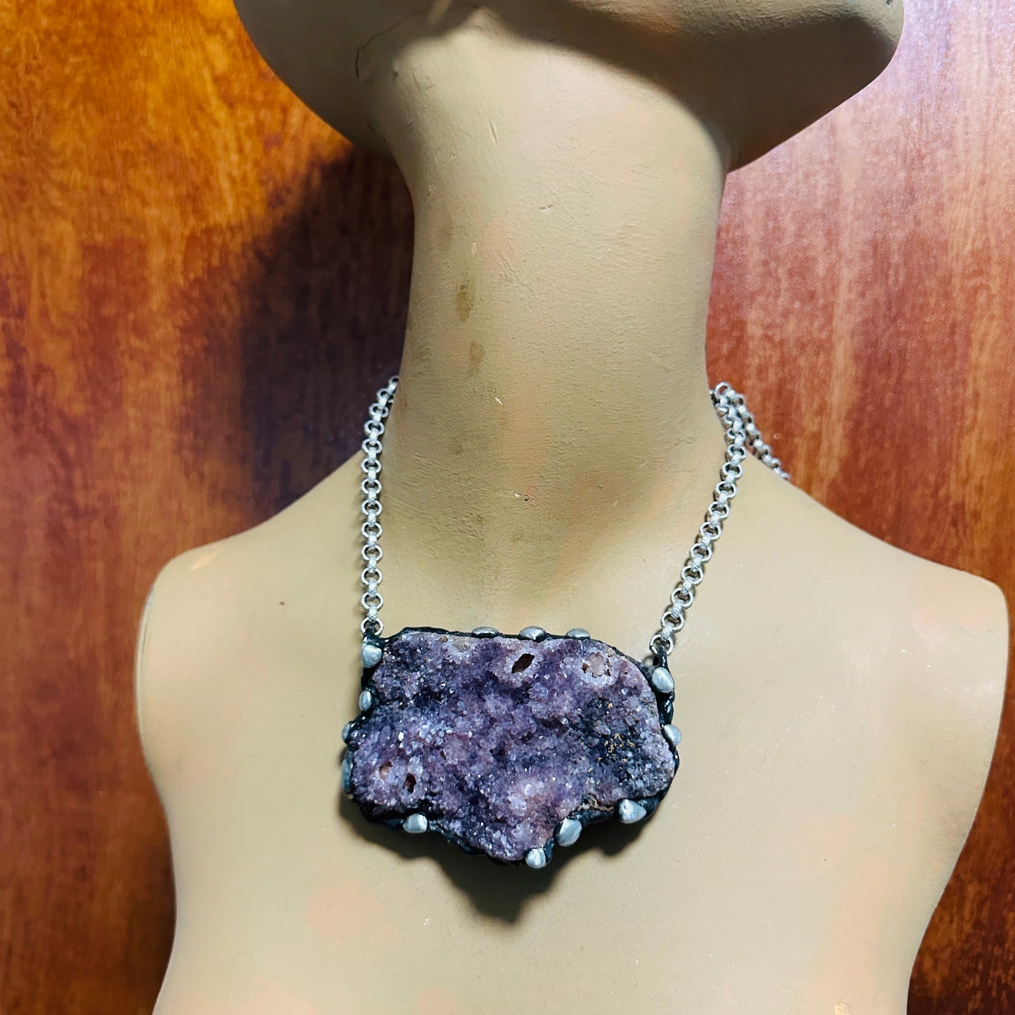 Viento ~ Turkish Amethyst Druzy Crystal Necklace