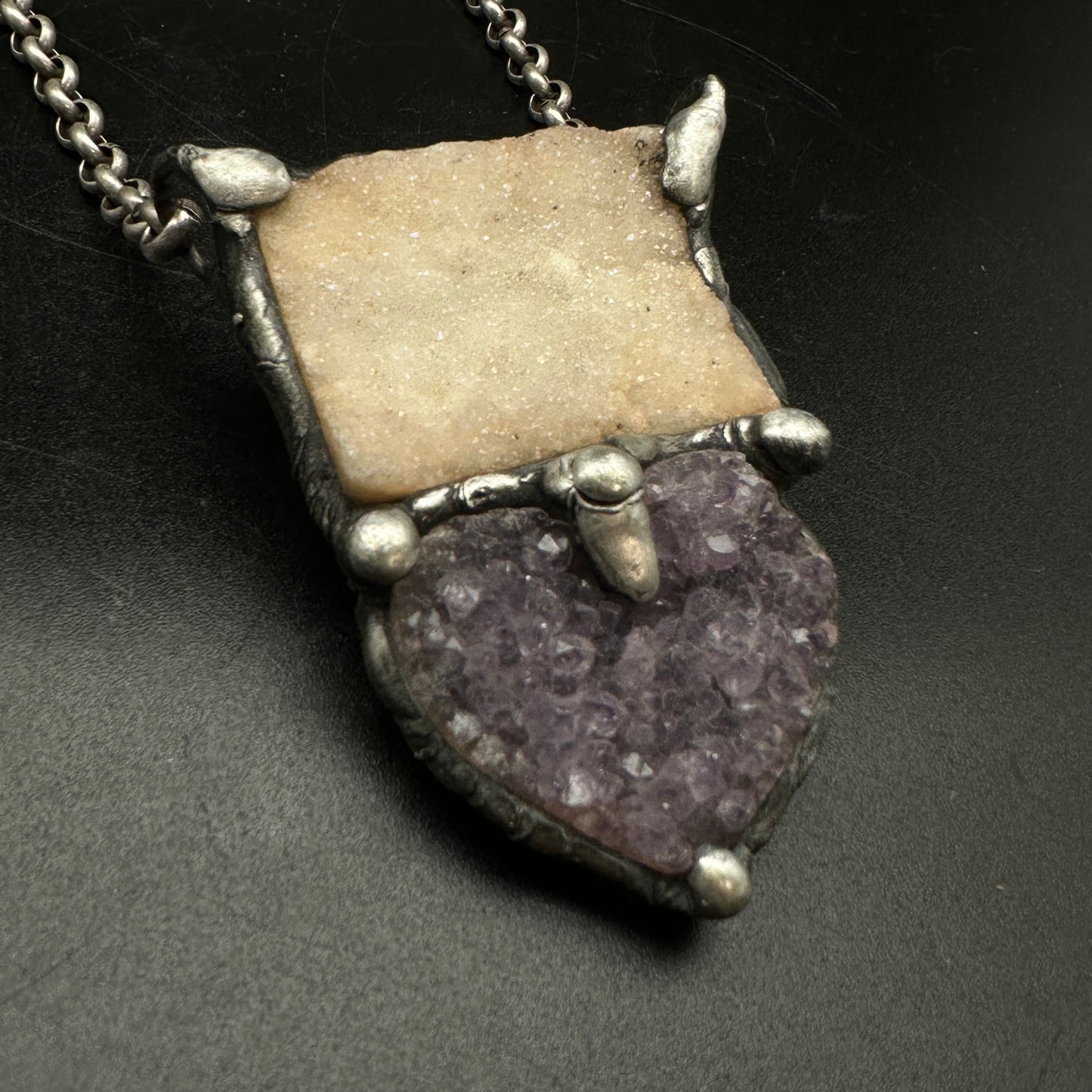 For You ~ Amethyst and Druze Necklace