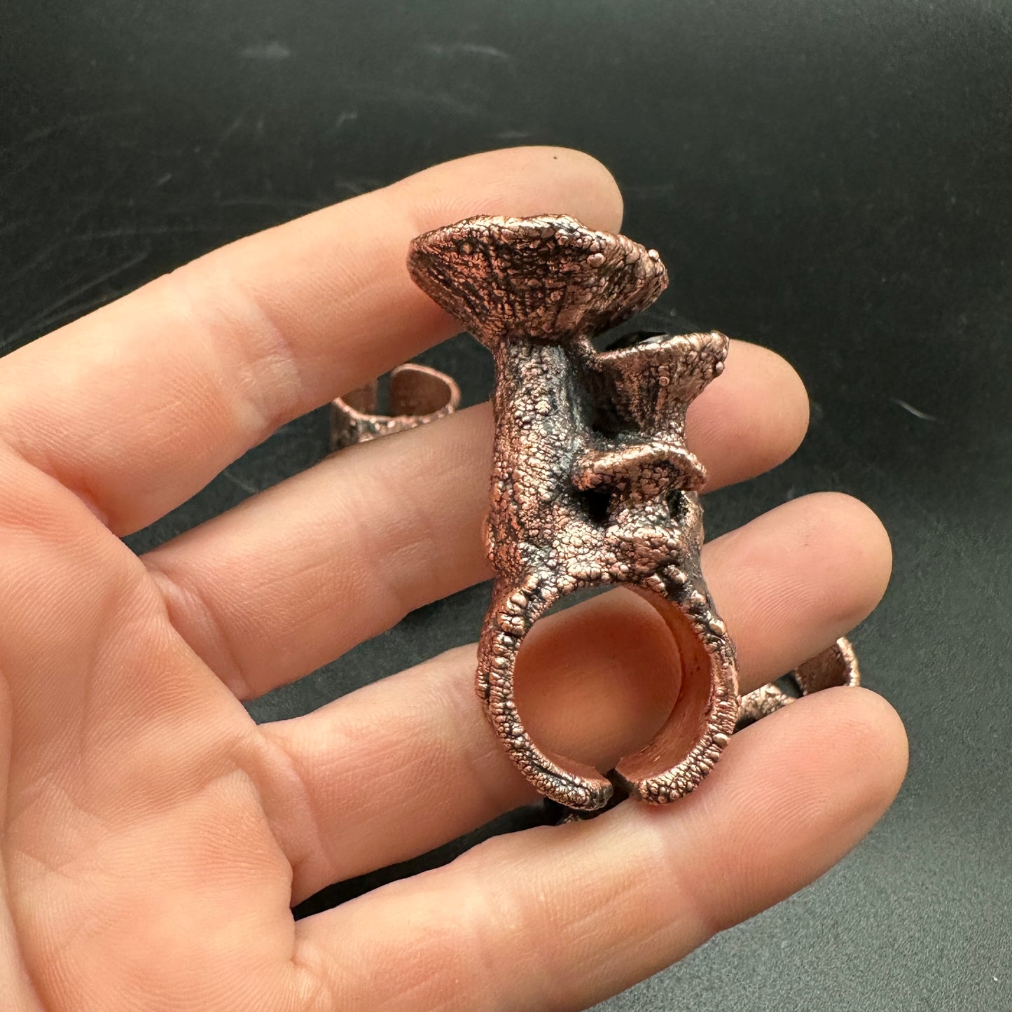 Mushroom Cluster Ring ~ Copper Electroformed