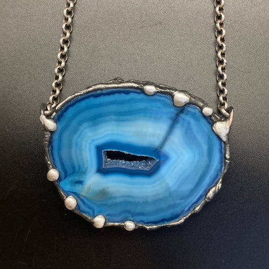 Pool ~ Geode Slice Necklace