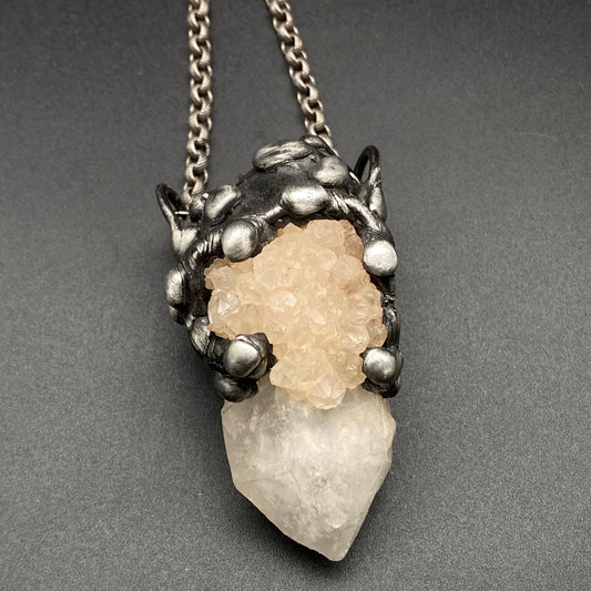 Calypso ~ Clustered Point Quartz Necklace