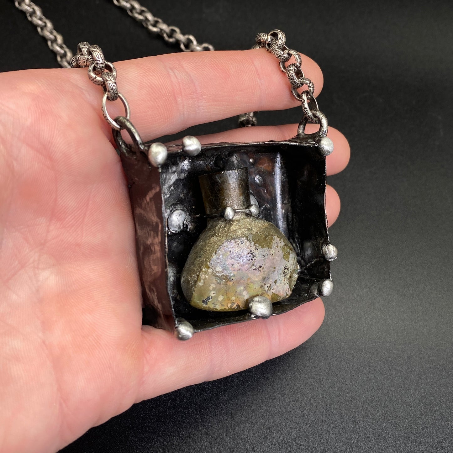 Vessel ~ Ancient Roman Glass Bottle Necklace
